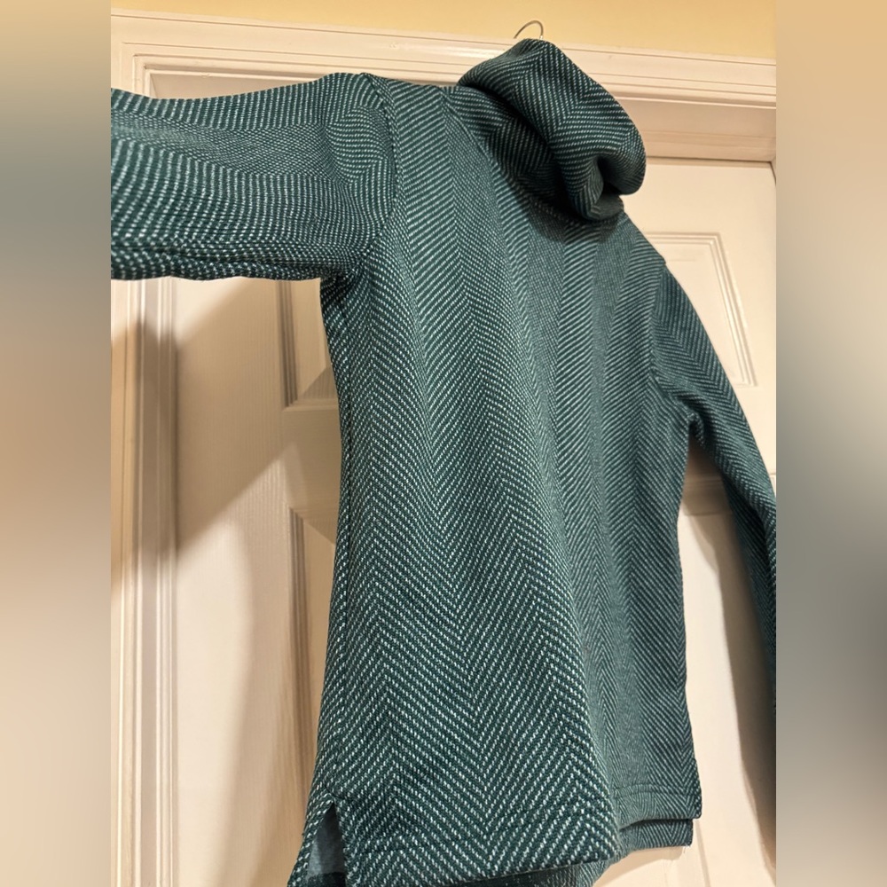 J. Crew Teal Cowl Neck Sweater Long-sleeve funnelneck pullover - Picture 7 of 8